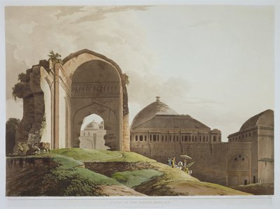 Ruinen des Palastes, Madura, Tafel 17 aus Teil 2 von Oriental Scenery, graviert vom Künstler und William Daniell (1769-1837) 1798 von Thomas Daniell